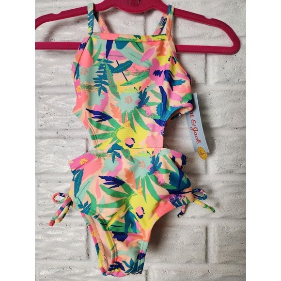 Cat & Jack NWT Floral Print Swimsuit Baby Girls One Piece 18M - Picture 1 of 5